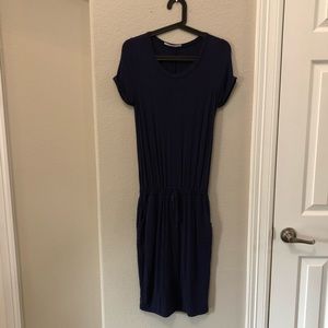 Body con dress with gathered waist